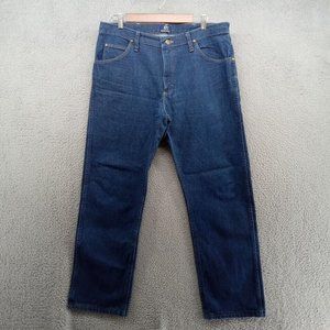 Wrangler Jeans Mens 34x30‎ Blue Indigo 47MZW Straight Leg Regular Fit Cowboy